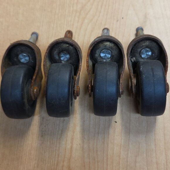 4 pcs.  2" Dia. Swivel Black Rubber Wheel Caster 3/4" USA (1) - Picture 5 of 5